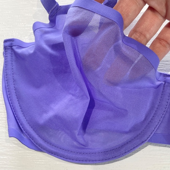New Aerie SMOOTHEZ Mesh Unlined Underwire Balconette Bra Purple Size 34DDD - Picture 4 of 15